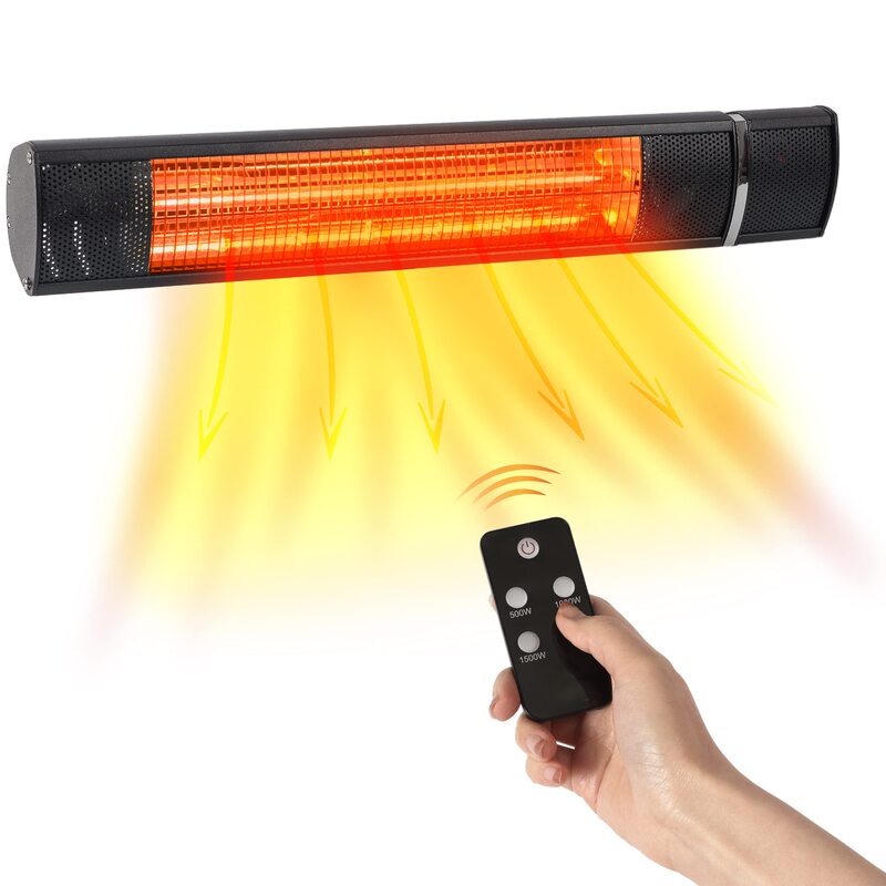 BLACK+DECKER 1500W Outdoor Electric Patio Heater with Remote Control