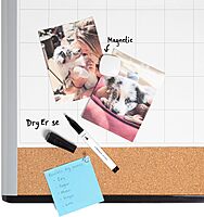 U Brands Magnetic Dry Erase 3-in-1 Calendar Board, 20"x16", Black and Gray Frame Assorted Colors 20"W x 16"H