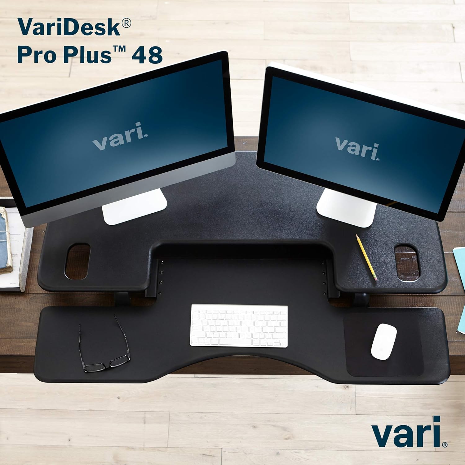 Vari - VariDesk Pro Plus 48 - Two-Tier Standing Desk Converter for Dual Monitors