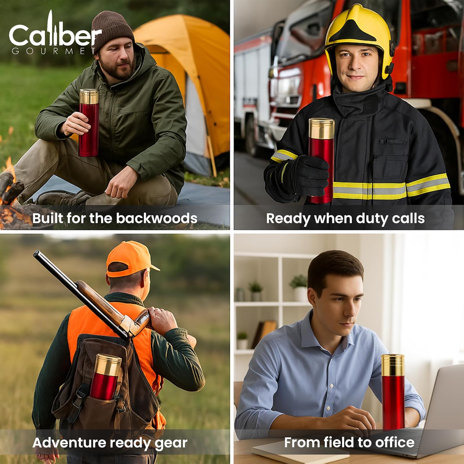 CALIBER GOURMET Bullet Thermos Bottle Vacuum Insulated Stainless Steel