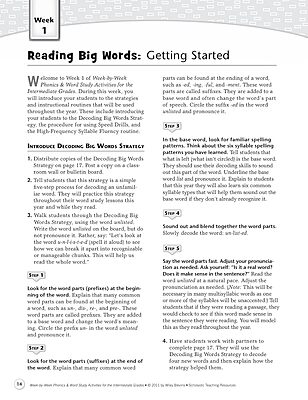 Scholastic Week By Week Phonics and Word Study for the Intermediate Grades, Grades 3-6
