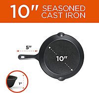 COMMERCIAL CHEF Pre-Seasoned Cast Iron Skillets