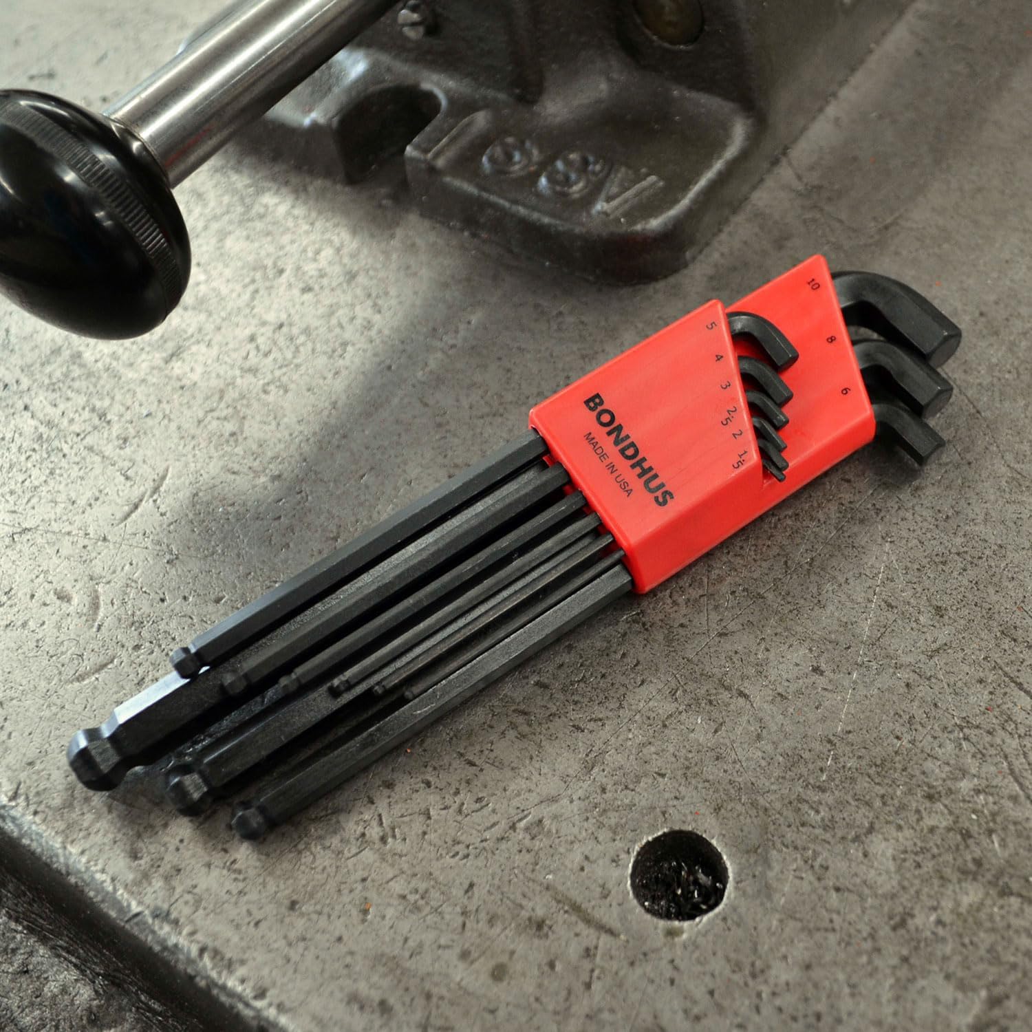 Bondhus 16599 Set of 9 Balldriver Stubby L-wrenches, sizes 1.5-10mm