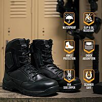 MAGNUM Strike Force 6" Side Zipper Tactical Boots - Waterproof, MICHELIN Slip-Resistant Outsole