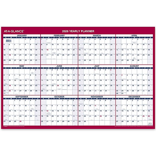 AT-A-GLANCE Wall Calendar, Monthly, 36 x 24, Extra Large, Paper, Reversible Vertical/Horizontal