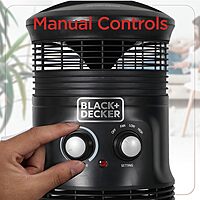 Black+Decker 360° Portable Heater Fan Combo 2in1 Personal Mini Space Heater
