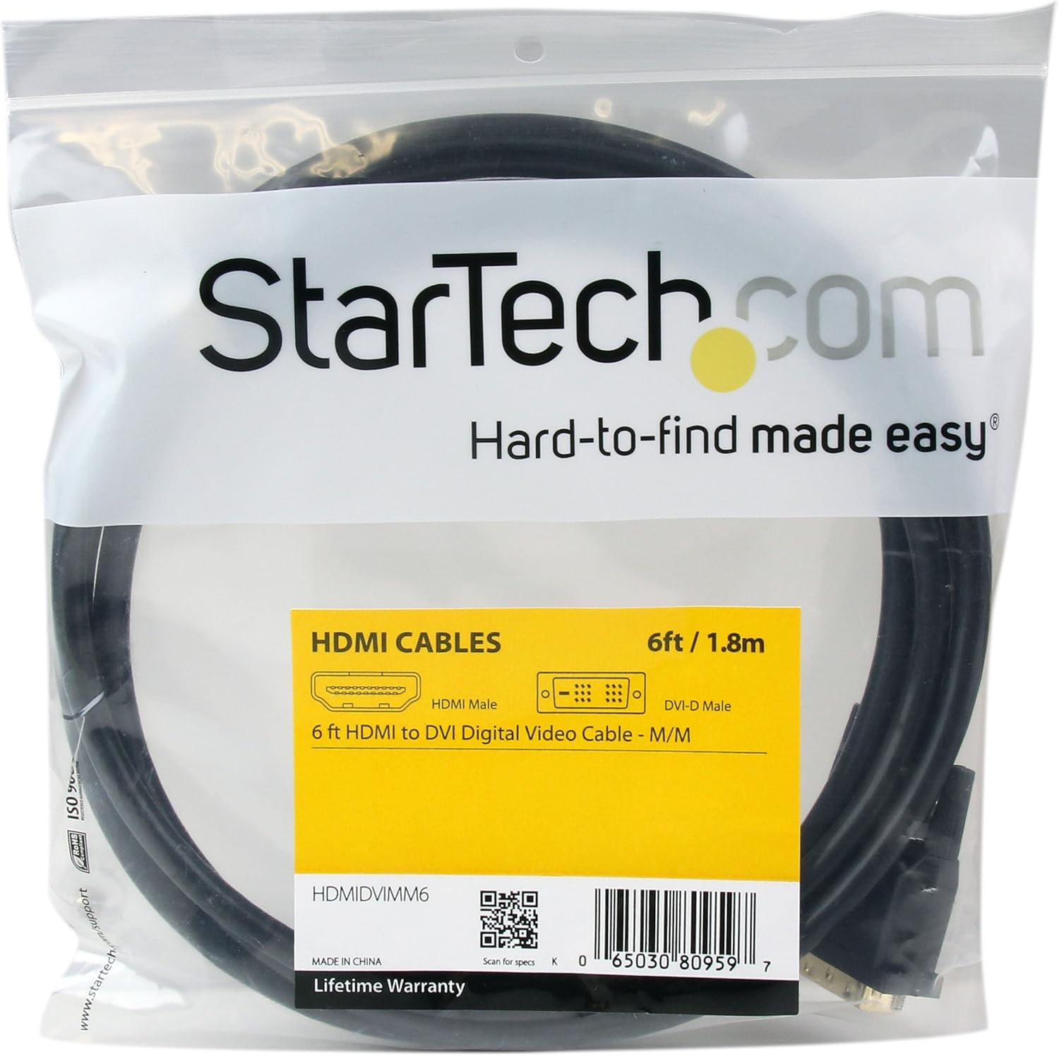 StarTech.com HDMI to DVI-D Cable - Bi-Directional