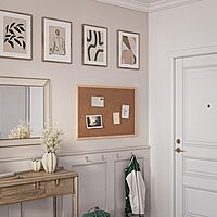 U BRANDS Cork Bulletin Board, Birch Wood Frame