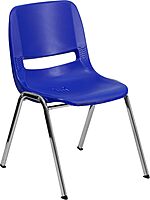 FLASH FURNITURE HERCULES Series 880 lb Capacity Ergonomic Shell Stack Chair with Chrome Frame 18" Seat Height