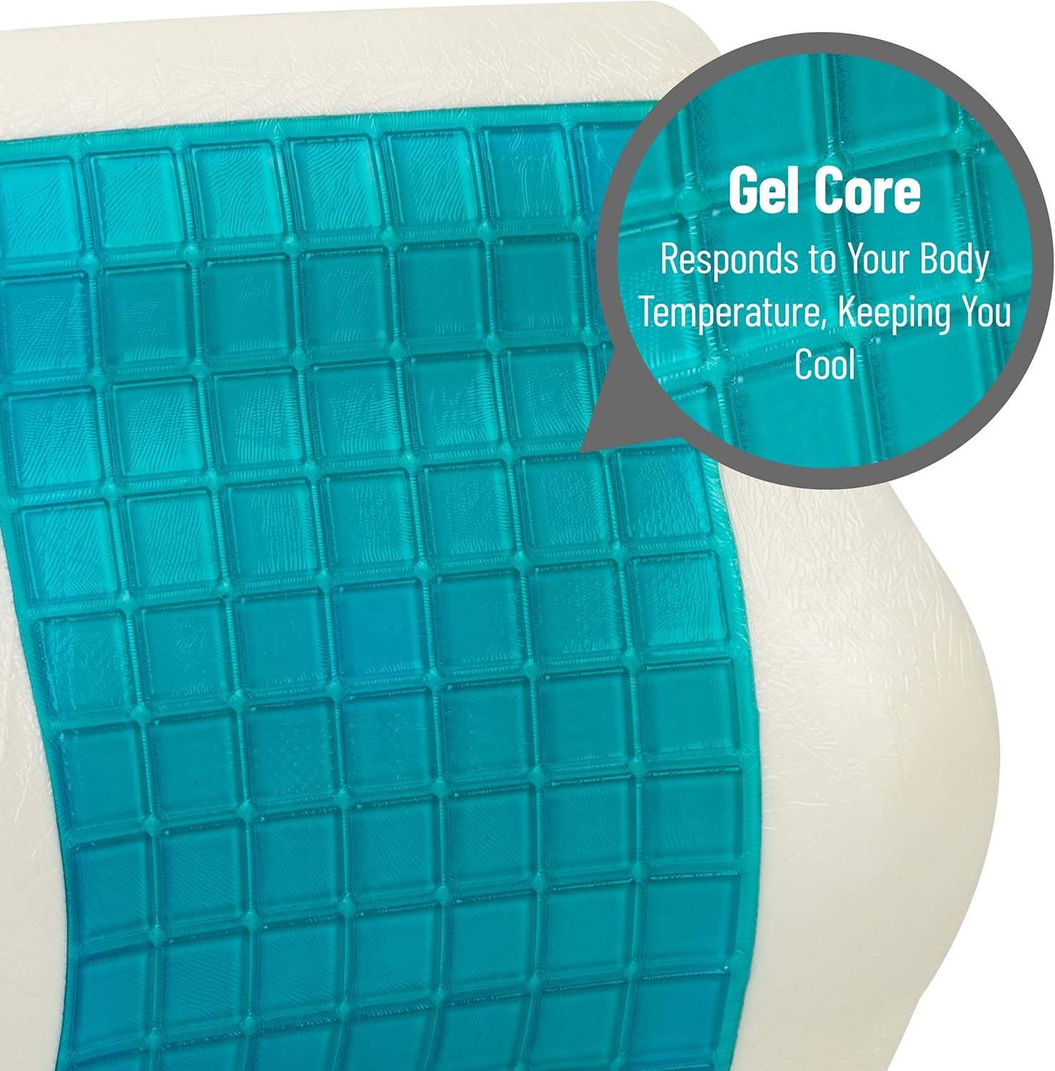 MIND READER Air-Cloud Lumbar Cushion, Memory Foam Back Support