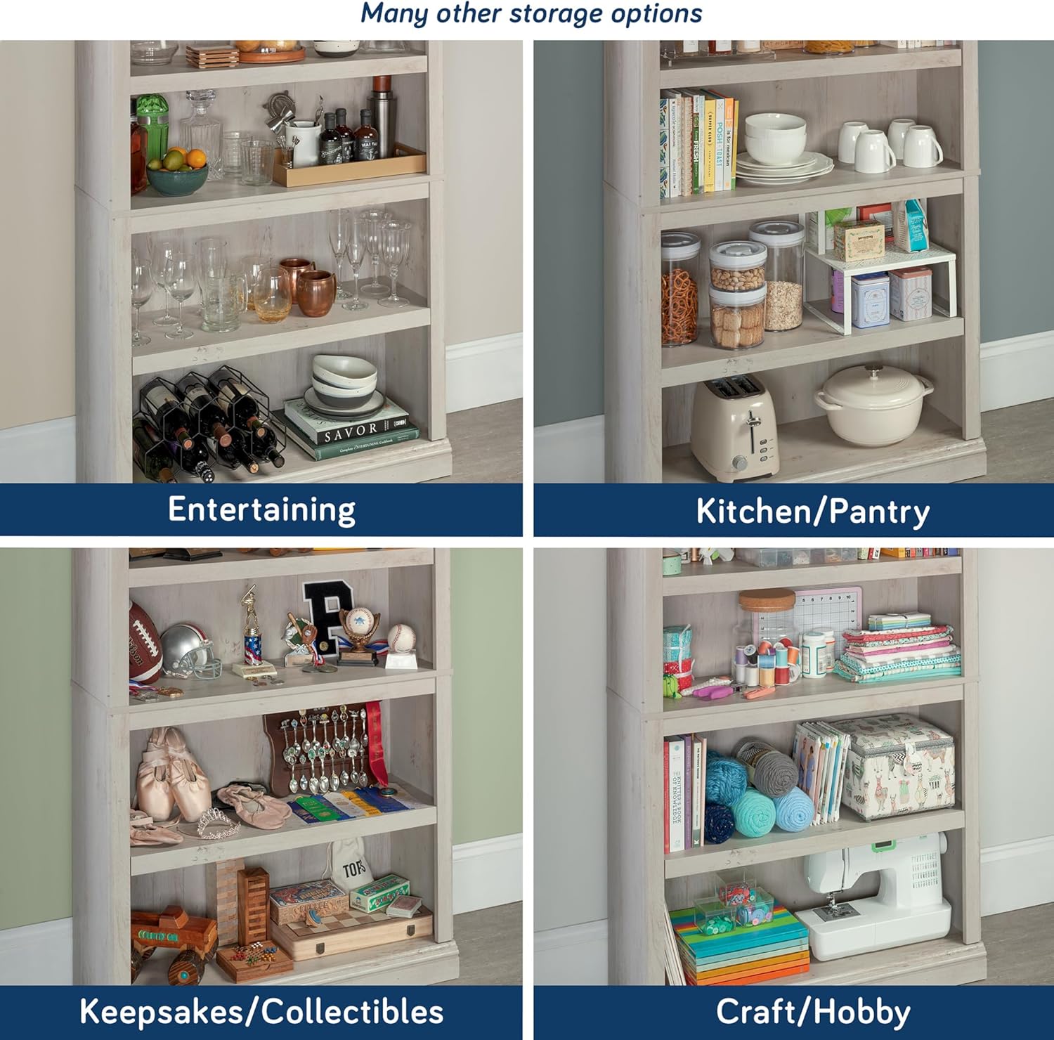 Sauder Select 5-Shelf Engineered Wood Bookcase