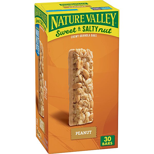 Nature Valley Sweet and Salty Granola Bars, Peanut, 30 Bars, 36 OZ Peanut 30 Count (Pack of 1)