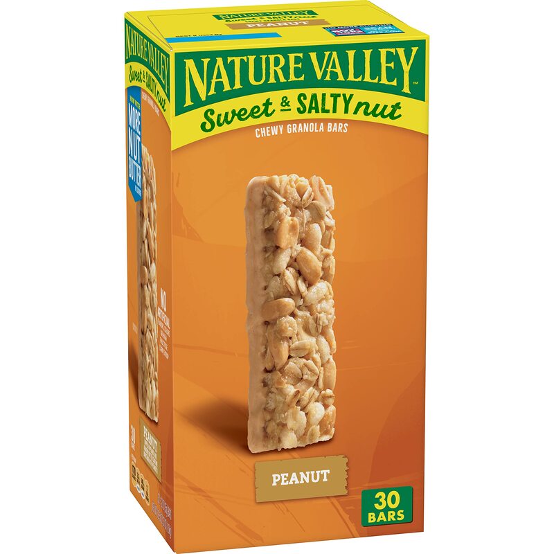Nature Valley Sweet and Salty Granola Bars, Peanut, 30 Bars, 36 OZ Peanut 30 Count (Pack of 1)