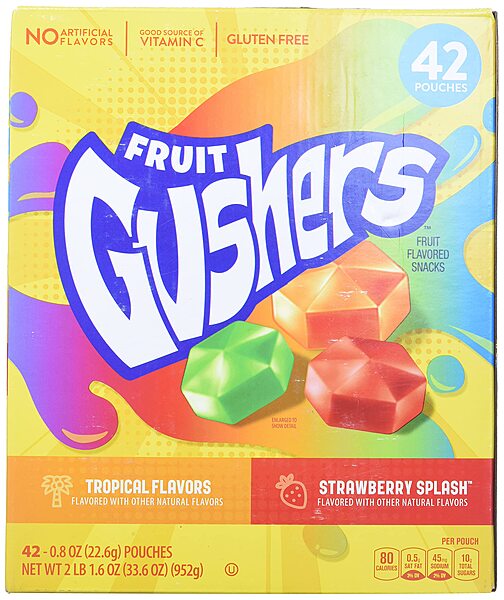 Betty Crocker Fruit Gushers Fruit Snacks, 42 x 0.8 oz Pouches