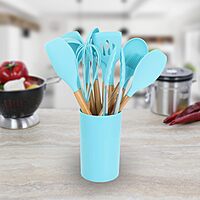 MegaChef 12-Piece Silicone and Wood Utensil Set