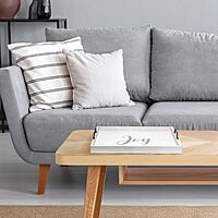 Elegant Designs Decorative Wood Serving Tray w/Handles