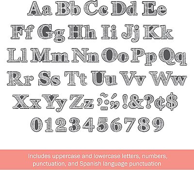 Barker Creek 468-Piece Chalk Letter Pop-Out Set, Includes Two Packages of Letters - 234 Pieces Black and White and 234 Pieces Rainbow Chalkboard Letters, Classrooms, Offices, Presentations (3508)