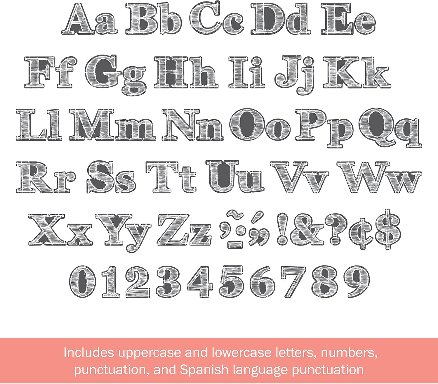 Barker Creek 468-Piece Chalk Letter Pop-Out Set, Includes Two Packages of Letters