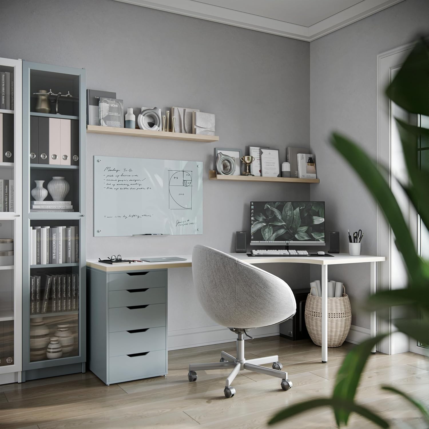 U BRANDS Glass Dry Erase Board, White Frosted Surface, Frameless