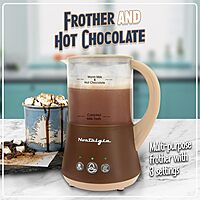 Nostalgia 32 Oz Frother and Hot Chocolate Maker, Warm or Cold Milk Foam, Includes Cocoa Bomb Mold, for Coffees, Lattes