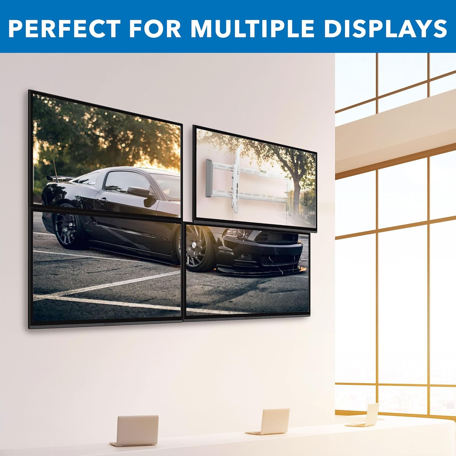 Mount-It! Tilting TV Wall Mount for 43"-90" TVs, Ultra Slim Heavy-Duty, White