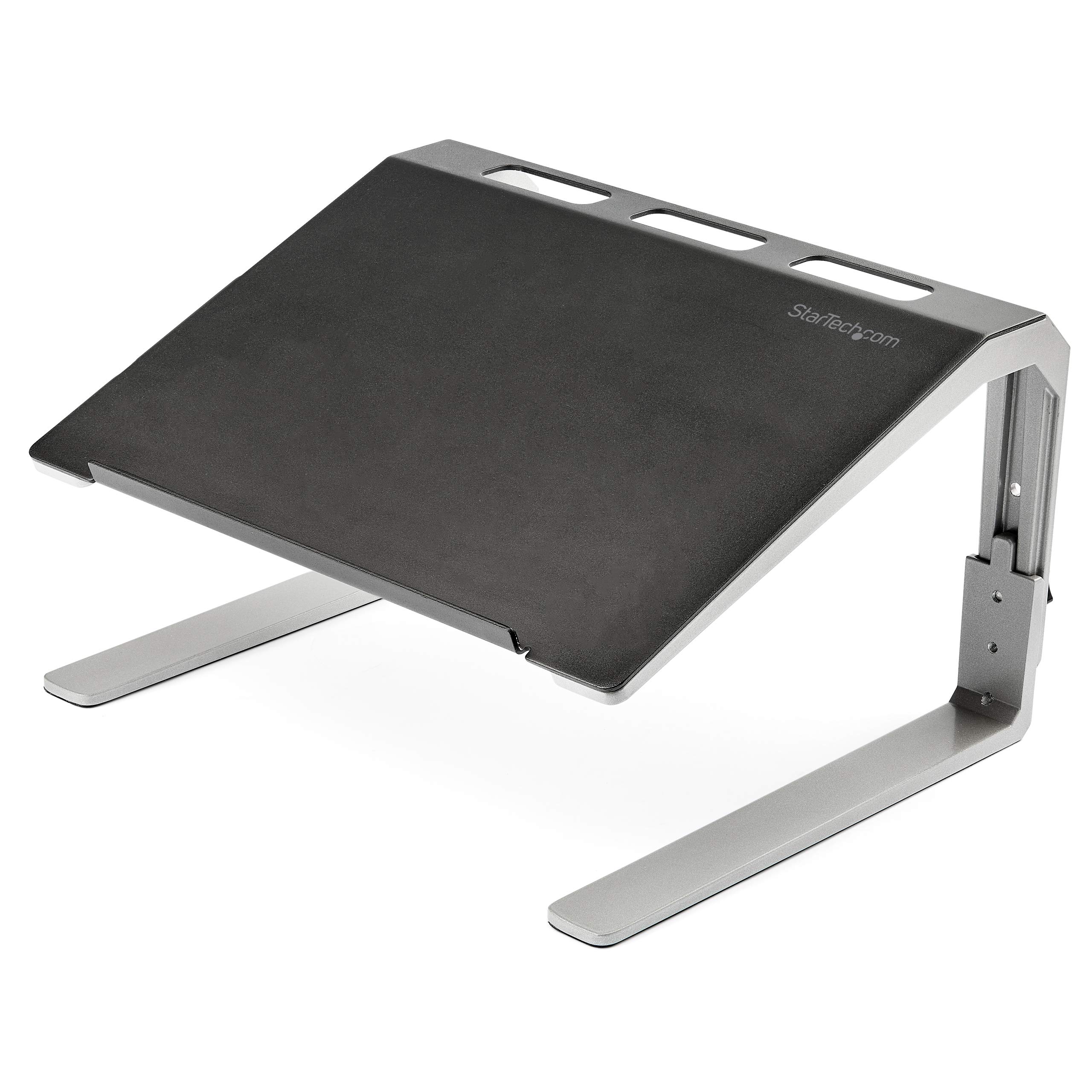 StarTech.com Adjustable Laptop Stand - Heavy Duty Steel & Aluminum - 3 Height Settings - Tilted