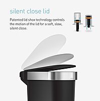 simplehuman Step Trash Can with LidShox, Steel Pedal & Liner Rim