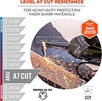 ERGODYNE ProFlex 7070 Cut Resistant Work Gloves, Sandy Nitrile Coated Palms, 13-Gauge Aramid