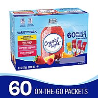 Crystal Light On-The-Go Sugar-Free Drink Mix Variety Pack, 6.3 Oz, Pack Of 60 Packets