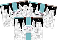 Barker Creek Designer File Folders Set of 36, Color Me! Cityscapes, Multi-Design Set, Adult Coloring Book Style, Solid Colors on Inside, Letter-Size, 1/3 Cut Tabs, 36 Folders in Set (3939)