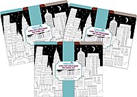 Barker Creek Designer File Folders Set of 36, Color Me! Cityscapes, Multi-Design Set, Adult Coloring Book Style, Solid Colors on Inside, Letter-Size, 1/3 Cut Tabs, 36 Folders in Set (3939)