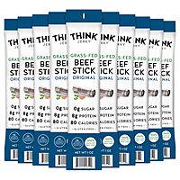Think Jerky Original Beef Sticks, Gluten and Sugar Free, No Nitrates, Keto Paleo Friendly High Protein Low Carb Meat Snack