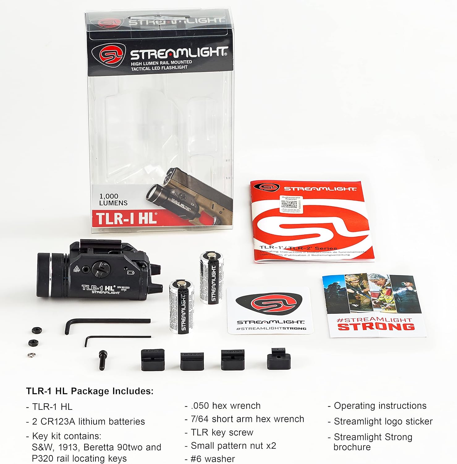 Streamlight 69260 TLR-1 HL 1000-Lumen 20000 Candela Rail-Mounted Tactical Weapon Light with Specific Compatibility Rail