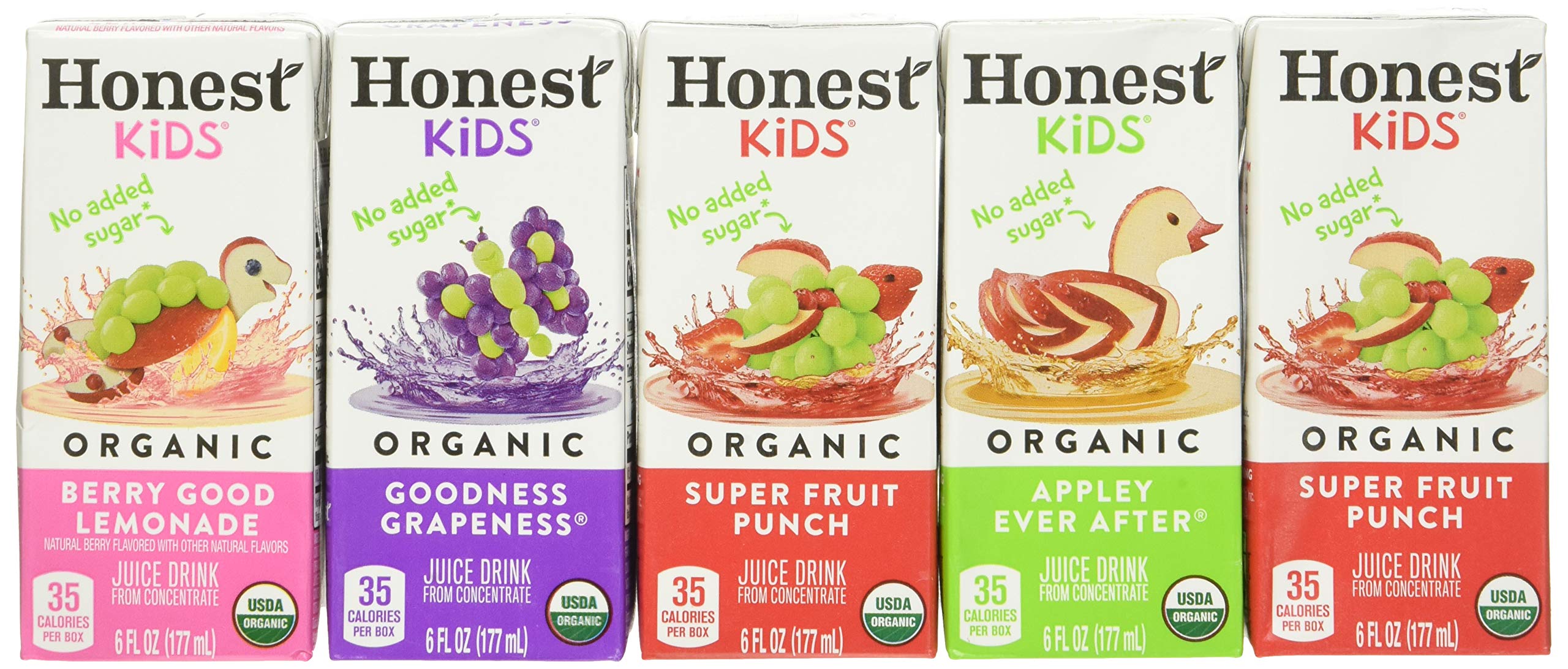 Honest Kids Organic Fruit Juice Drink Boxes Variety Pack, 6 Oz, Pack Of 40 Boxes