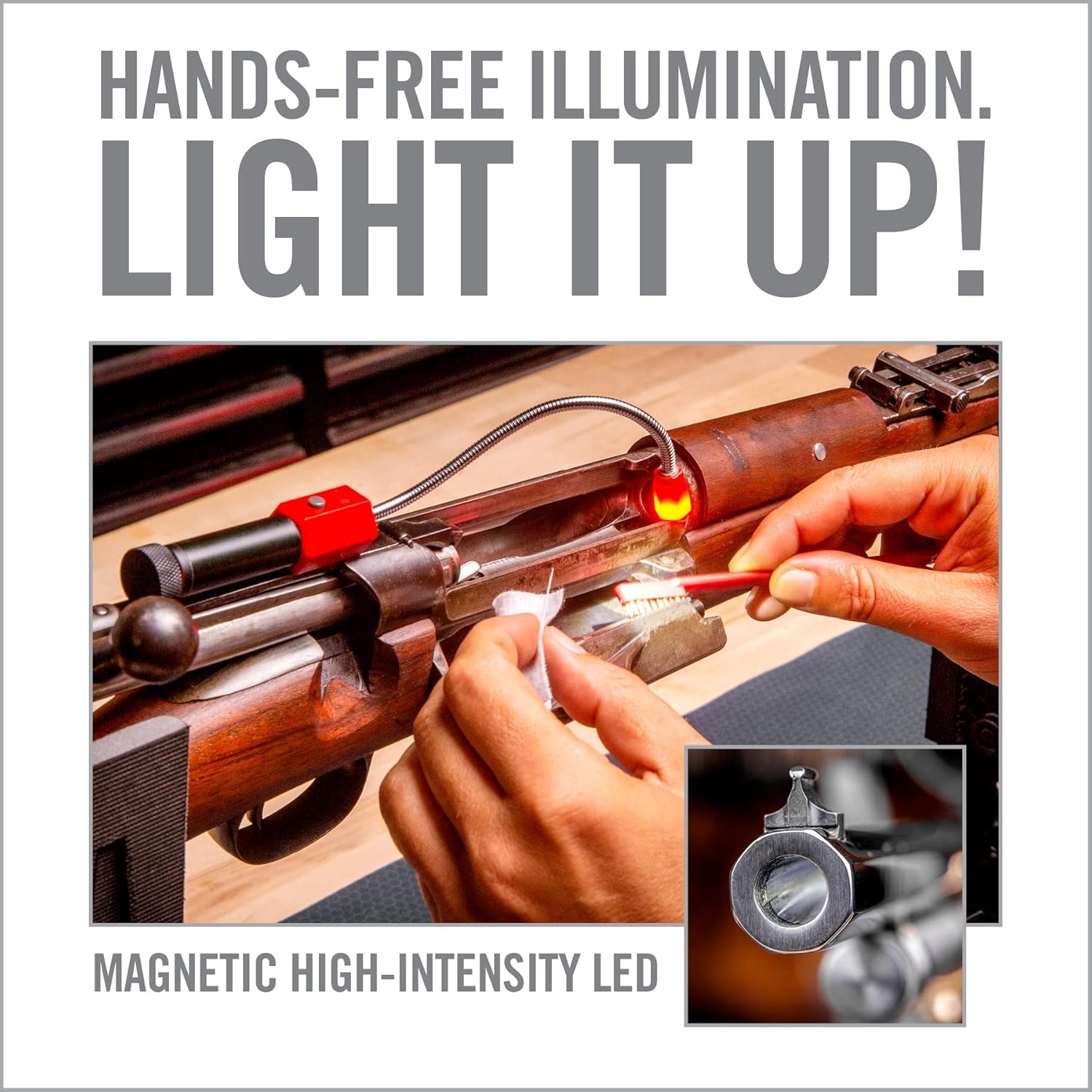 Real Avid Bore Light, Magnetic, High Intensity LED Bore Illuminator with 5” Flexible Neck for Hands Free Operation