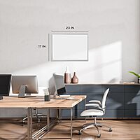 U BRANDS Melamine Non-Magnetic Dry-Erase Board, Silver Aluminum Frame