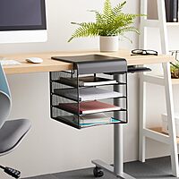 SAFCO Onyx Hanging Under-Desk Organizer, Steel Mesh