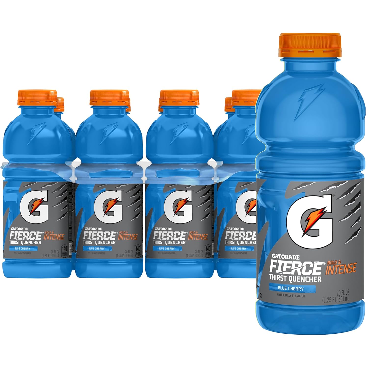 Gatorade Fierce Blue Cherry Thirst Quencher, 20 Fl Oz Bottles, 8 Pack Fierce Blue Cherry 20 Fl Oz (Pack of 8)