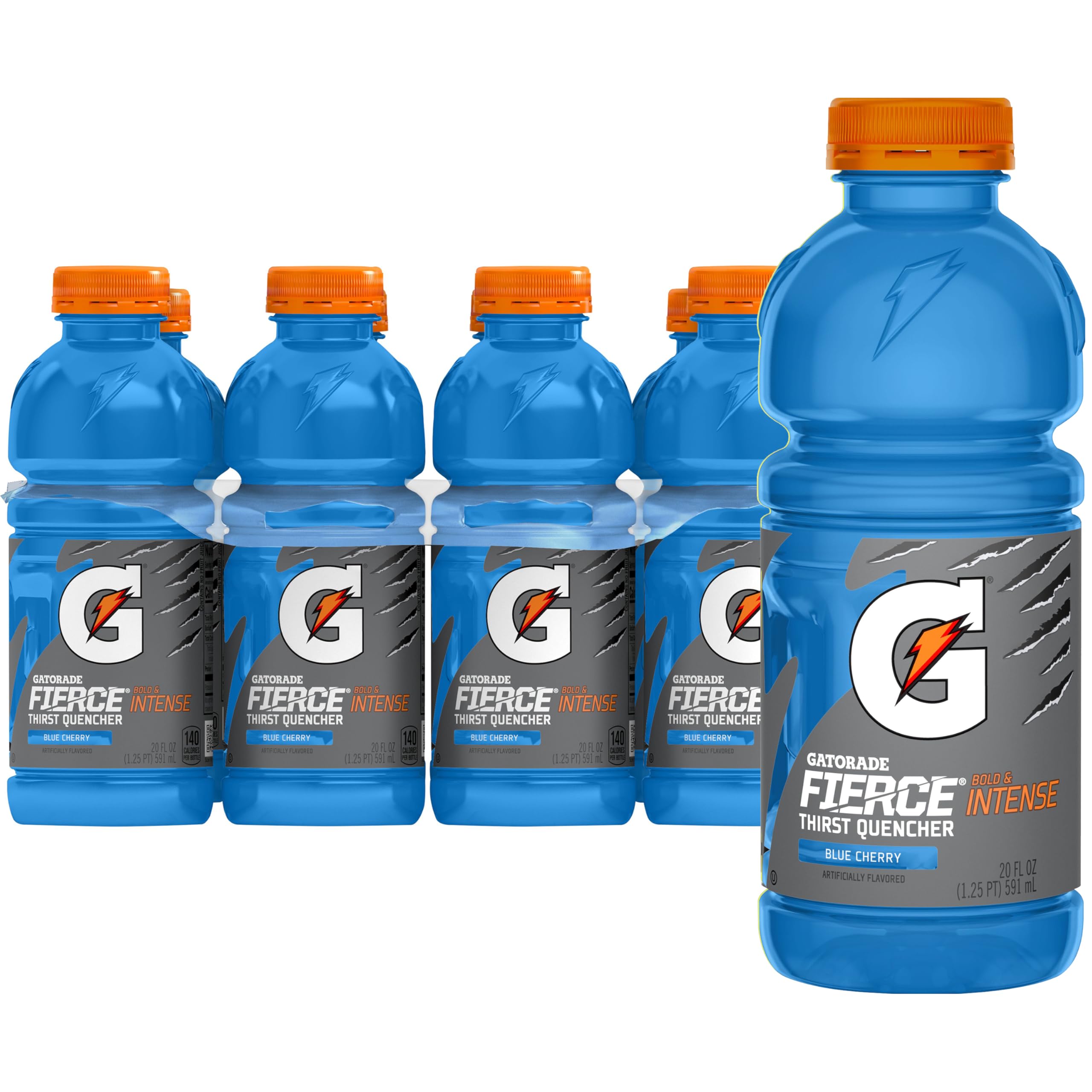 Gatorade Fierce Blue Cherry Thirst Quencher, 20 Fl Oz Bottles, 8 Pack Fierce Blue Cherry 20 Fl Oz (Pack of 8)