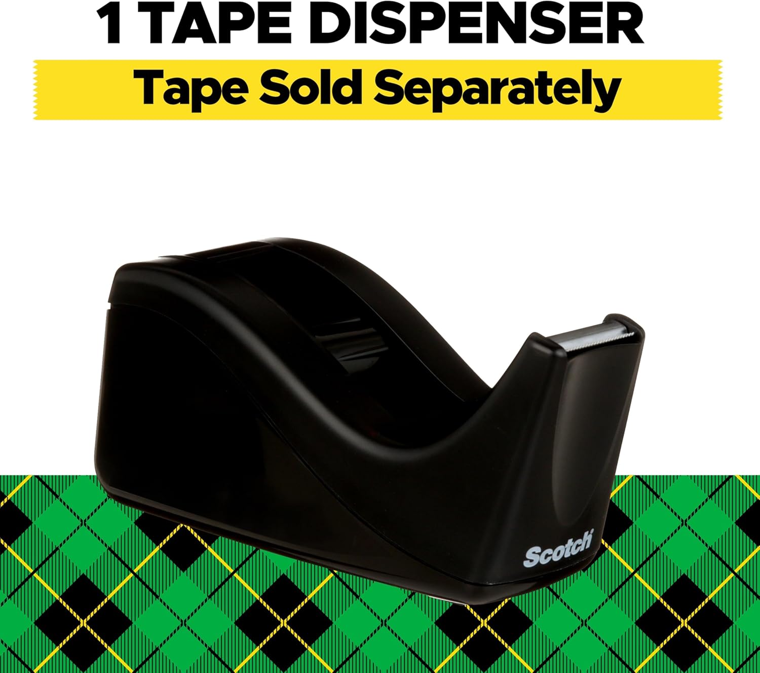 Scotch Desktop Tape Dispenser, Black Two-Tone, 1 Dispenser/Pack (C60-BK) Up To 3/4 In