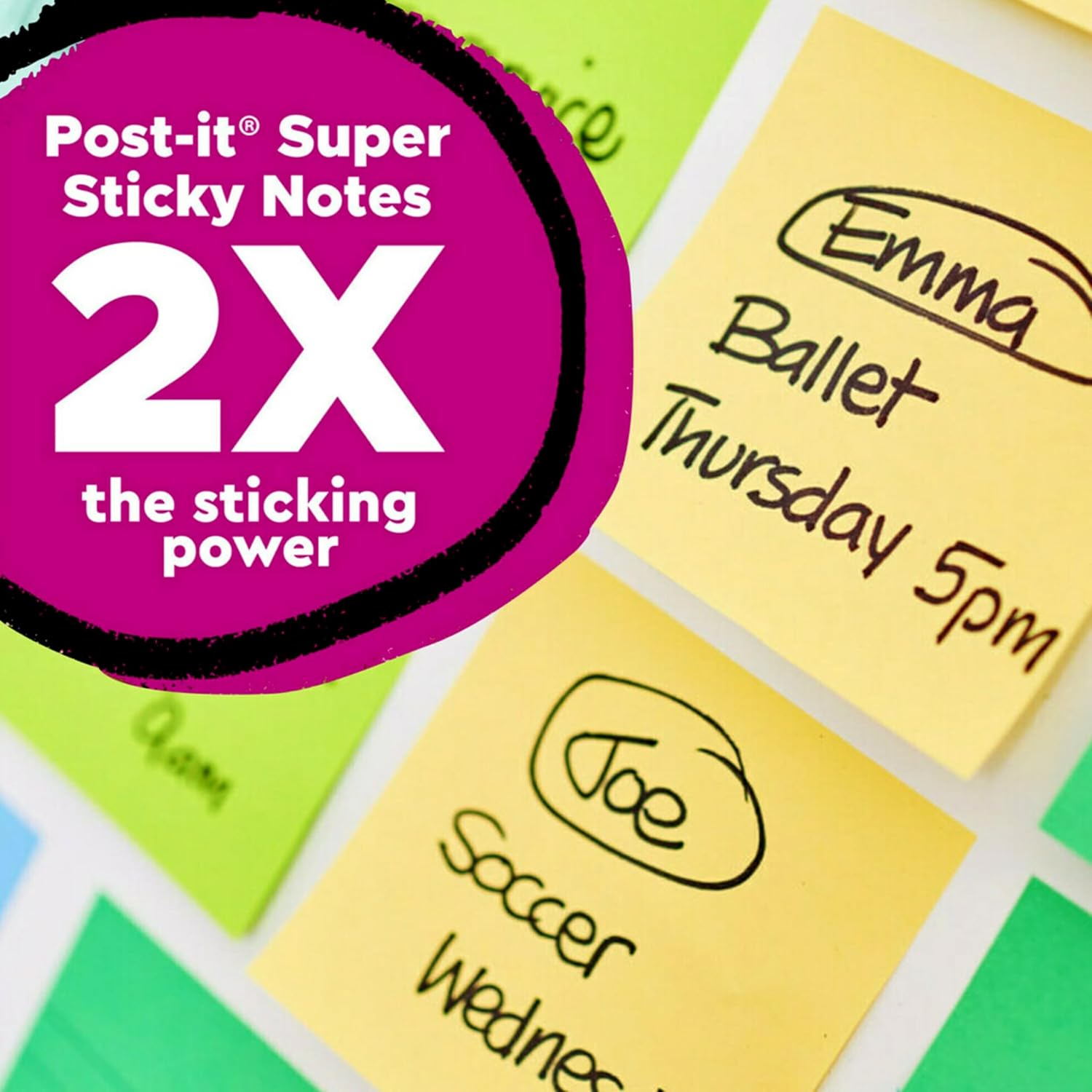 Post-it 100% Recycled Paper Super Sticky Notes, 3 in. x 3 in., 24 Pads/Pack, 70 Sheets/Pad