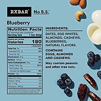RXBAR Protein Bars, Protein Snack, Snack Bars, Blueberry, 22Oz Box (12 Bars) 12 Count