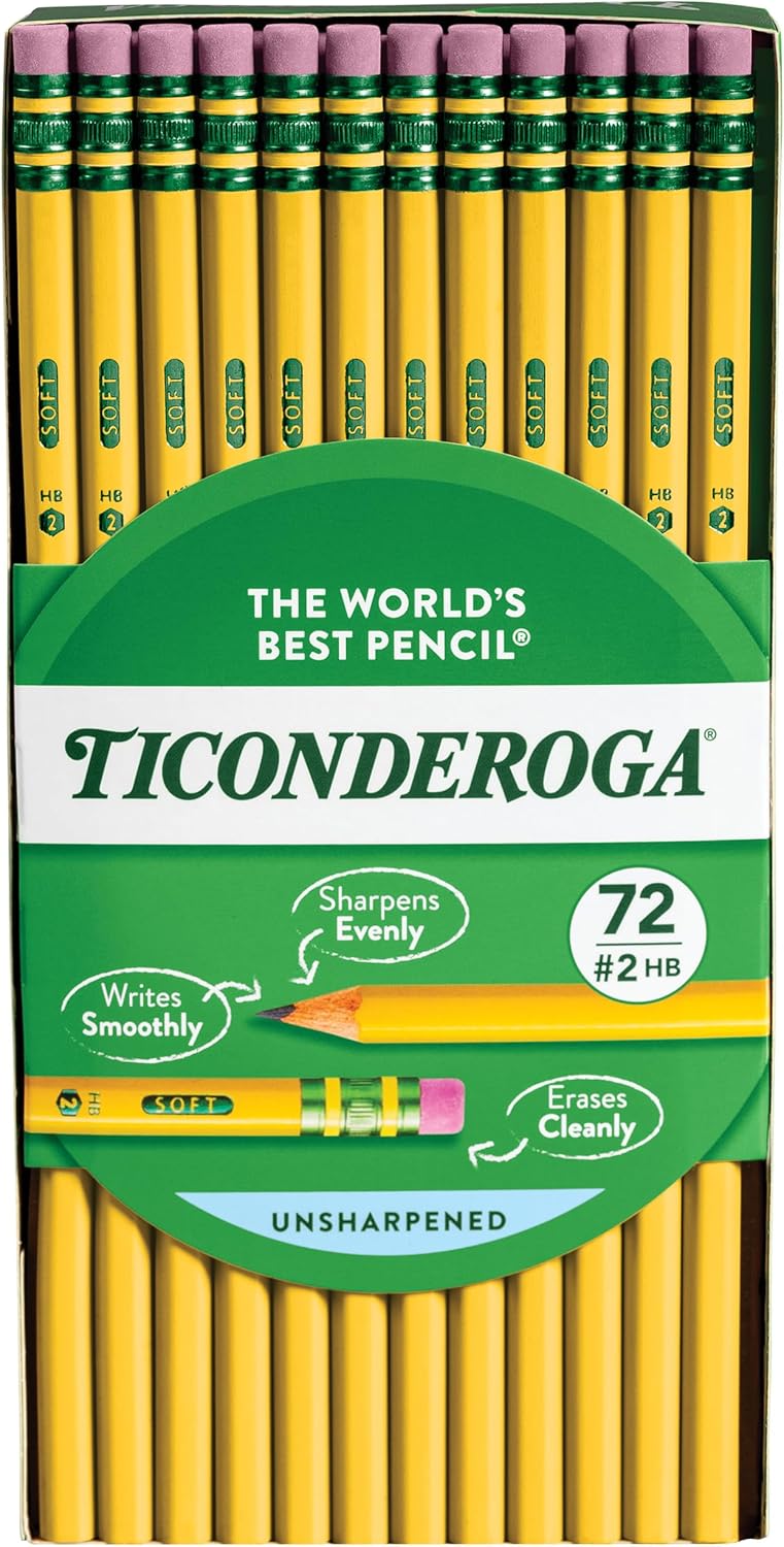 TICONDEROGA Premium Wood-Cased #2 (HB) Pencils, Yellow