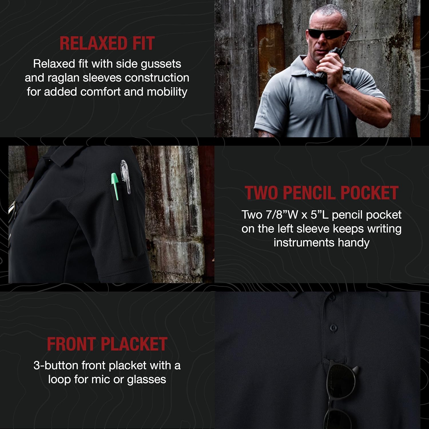 VERTX Men's Tactical Polo Shirt with Coldblack Technology