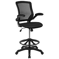 Flash Furniture Kale Mid-Back Swivel Office Chair with Adjustable Foot Ring, Lumbar Support, and Seat Height