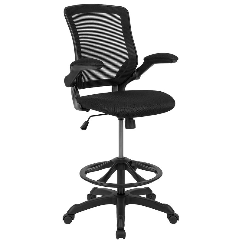 Flash Furniture Kale Mid-Back Swivel Office Chair with Adjustable Foot Ring, Lumbar Support, and Seat Height