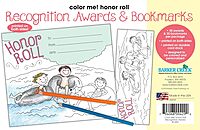BARKER CREEK Recognition Awards and Bookmarks, Color Me Honor Roll, 30 Double-Sided Awards and 30 Double-Sided Bookmarks
