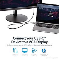 StarTech.com USB C to VGA Active Adapter Cable - Thunderbolt 3 Compatible