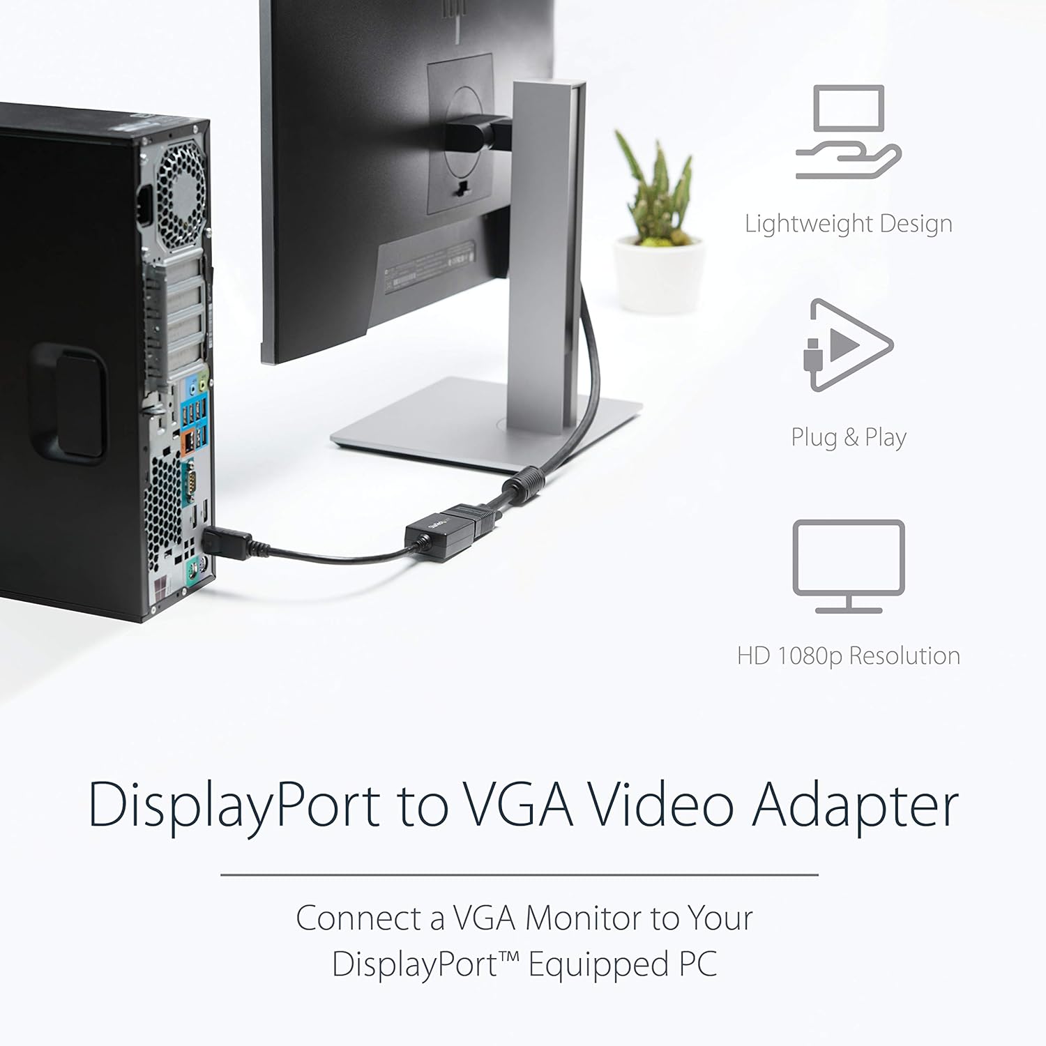 StarTech.com DisplayPort to VGA Adapter - Active DP to VGA Converter
