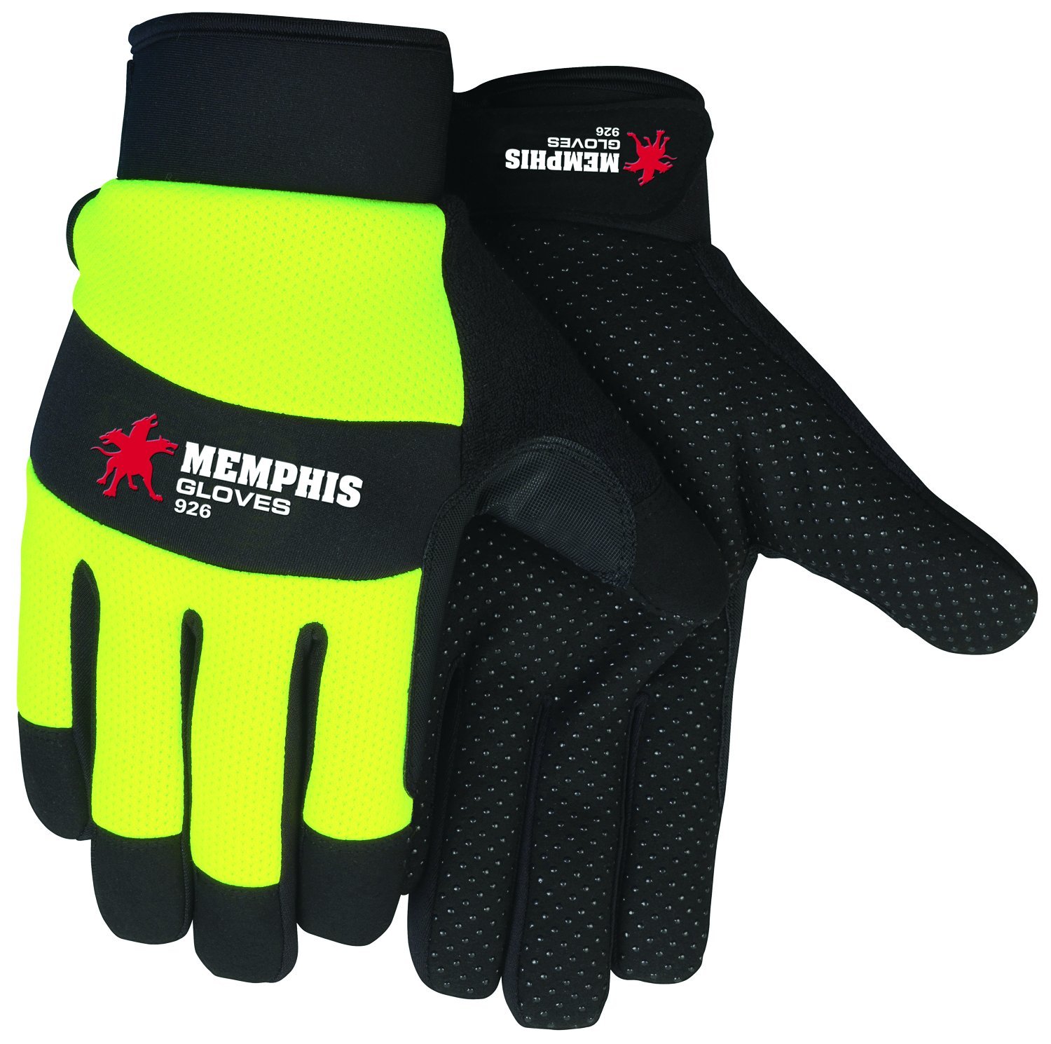 MCR SAFETY Memphis Series 926 Multi-Task Style Gloves, Synthetic Leather Palm with PVC Dots